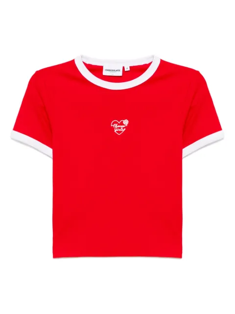 CHOCOOLATE logo-embroidered T-shirt