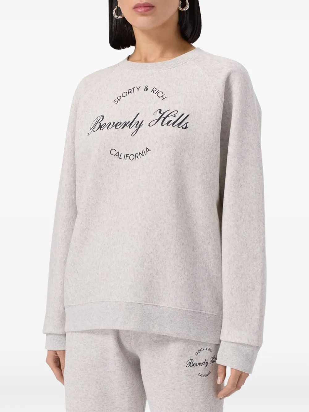 Sporty & Rich Beverly Hills Script sweater Grijs