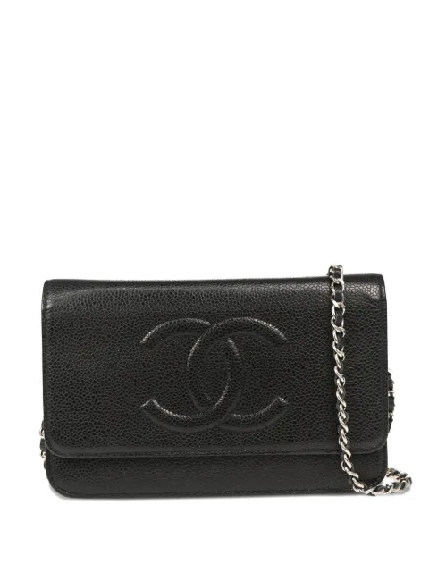 CHANEL Pre-Owned logo-engraved leather crossbody bag