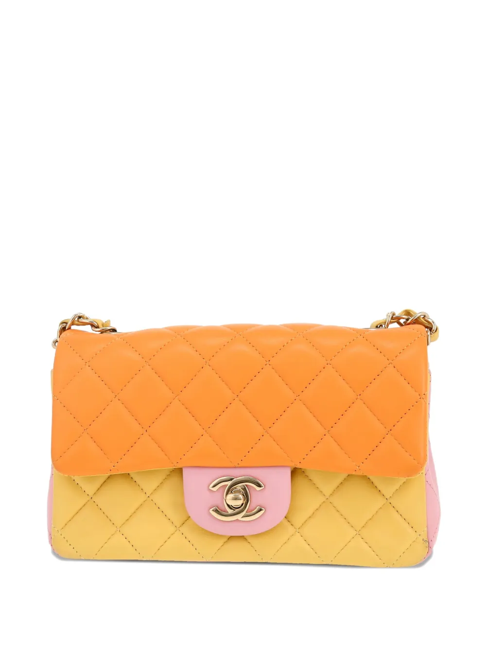 CHANEL Pre-Owned 2017 mini Classic Flap shoulder bag - イエロー CHANEL Pre-Owned 2017 mini Classic Flap shoulder bag - イエロー