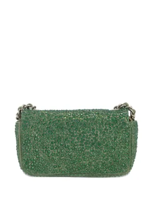 Heels Emerald Green Sparkly Clutch Designer Pre-Owned Bags For