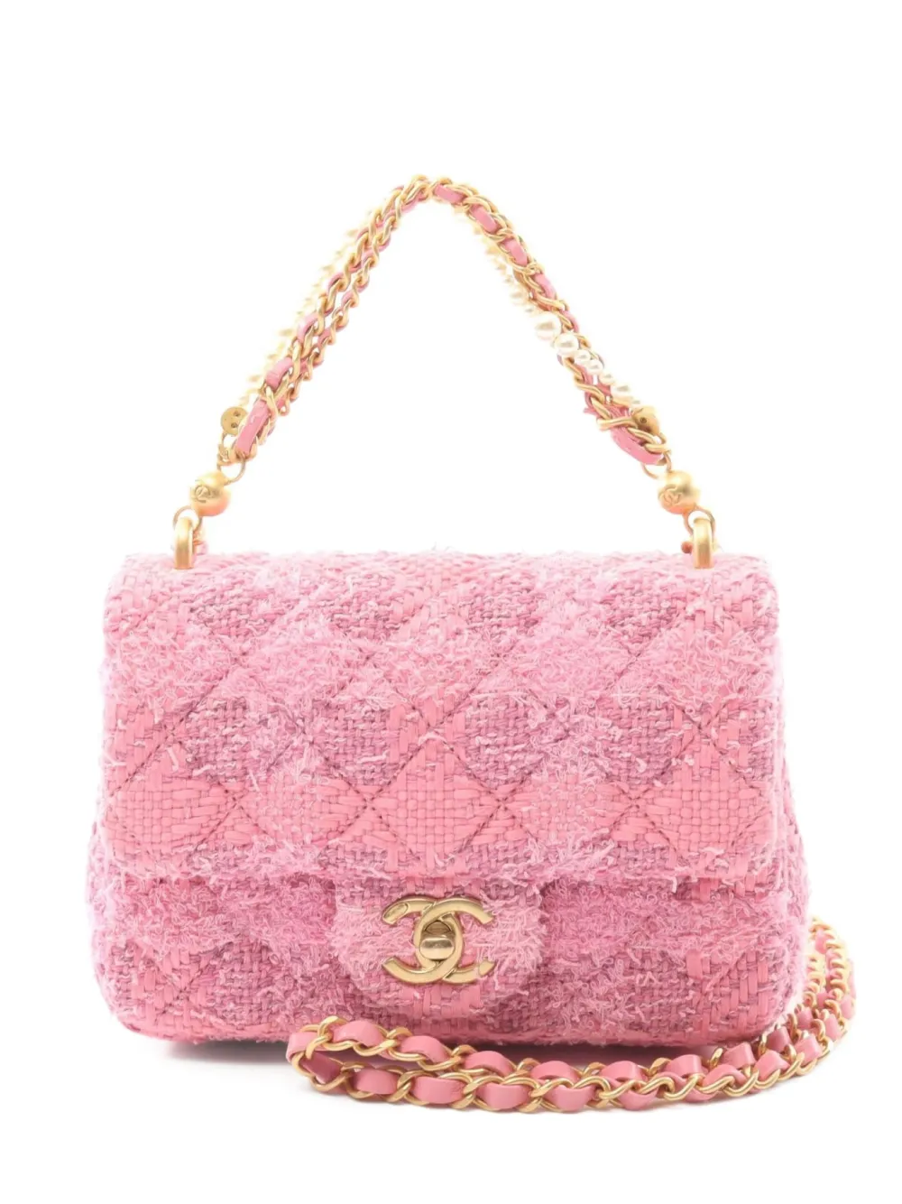 Pre-owned Chanel 2021 Mini Single Flap Tweed Shoulder Bag