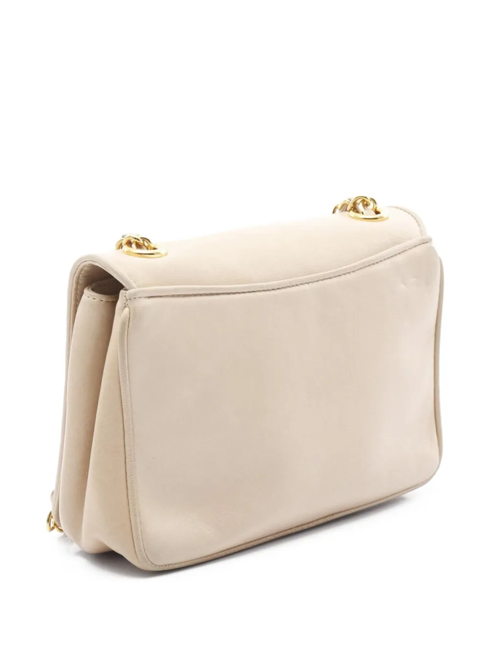 Pre-owned Chanel 1986-1988 Big Coco Mark Shoulder Bag In Neutral