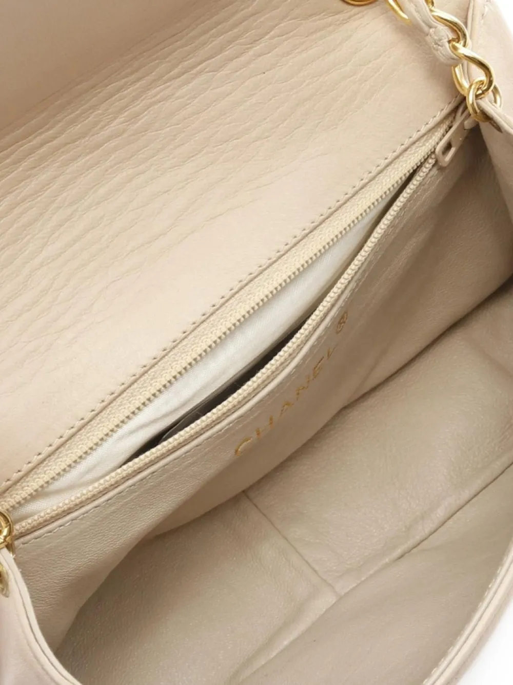 Pre-owned Chanel 1986-1988 Big Coco Mark Shoulder Bag In Neutral