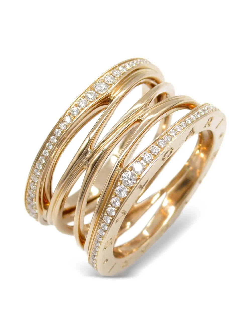 Bvlgari Pre-Owned 2010s 18K rose gold B.zero1 diamond ring | Men | Image 2