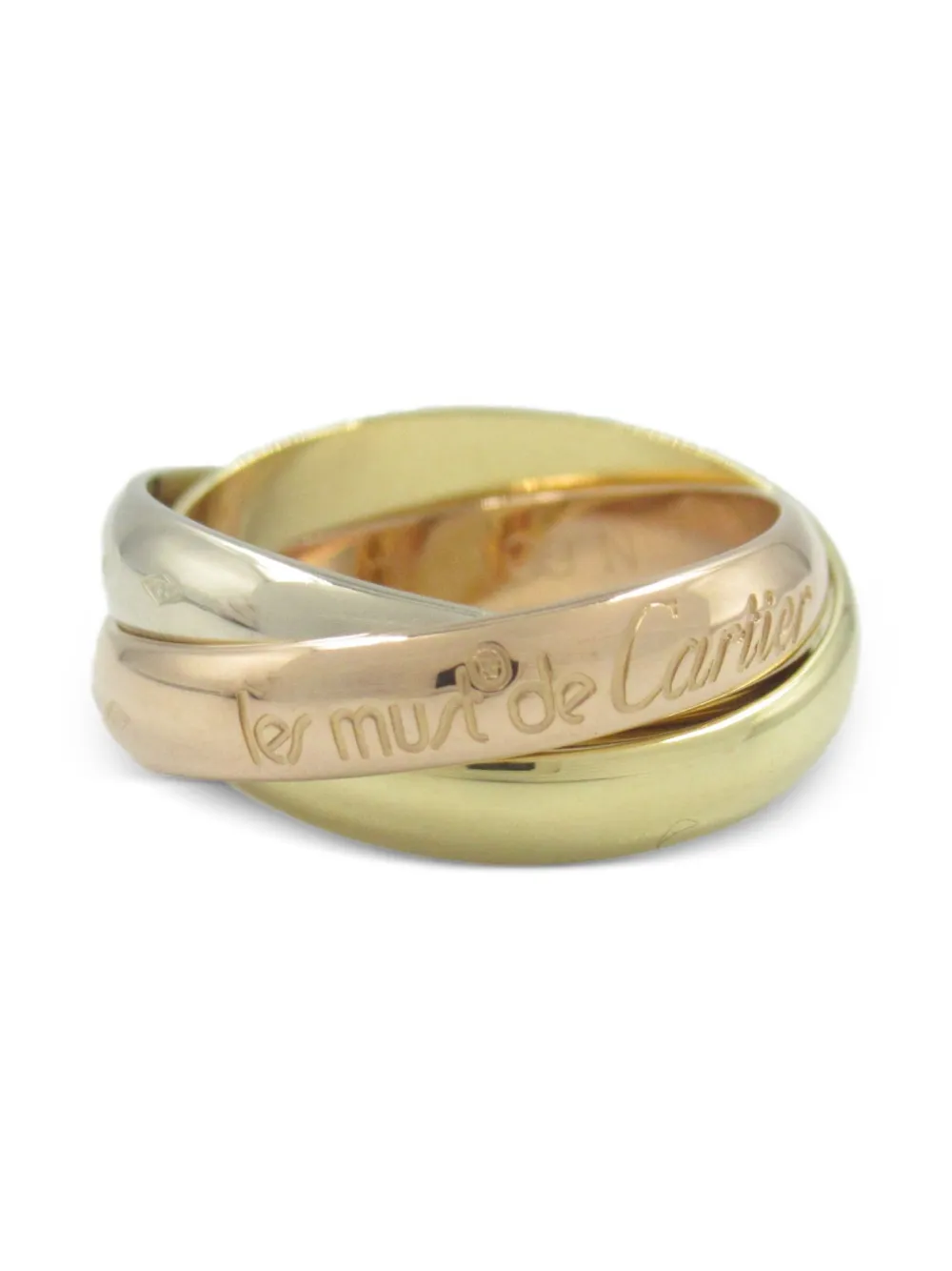 Pre-owned Cartier 10's 18kt Gold Trinity Ring