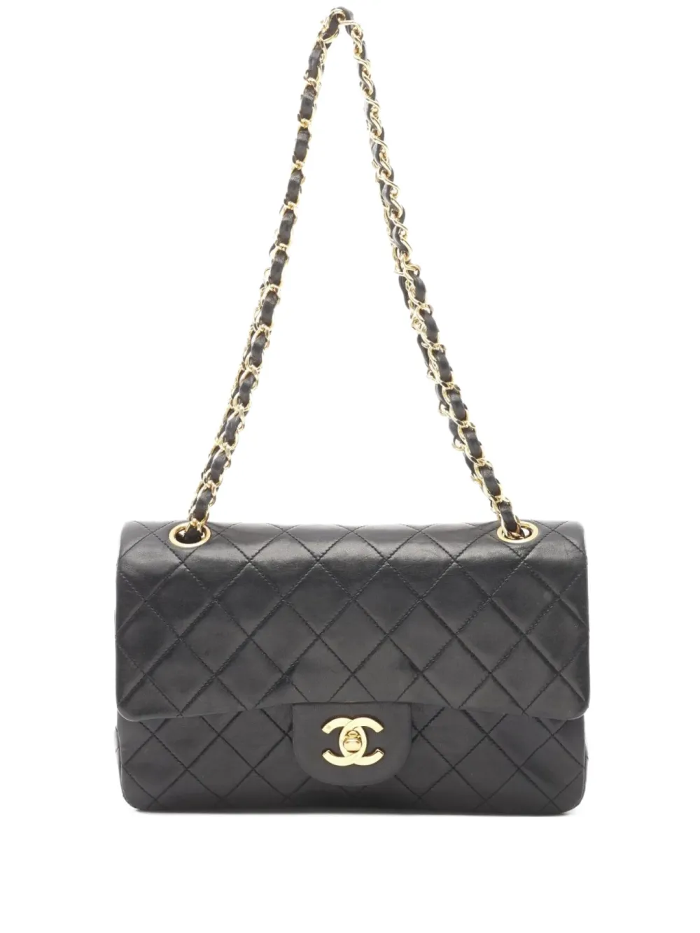 CHANEL Pre-Owned 1989-1991 ダブル フラップ ショルダーバッグ - ブラック CHANEL Pre-Owned 1989-1991 ダブル フラップ ショルダーバッグ - ブラック