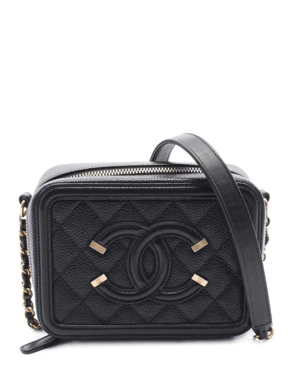CHANEL Pre-Owned 2000-2002 レザー ショルダーバッグ - ブラック CHANEL Pre-Owned 2000-2002 レザー ショルダーバッグ - ブラック