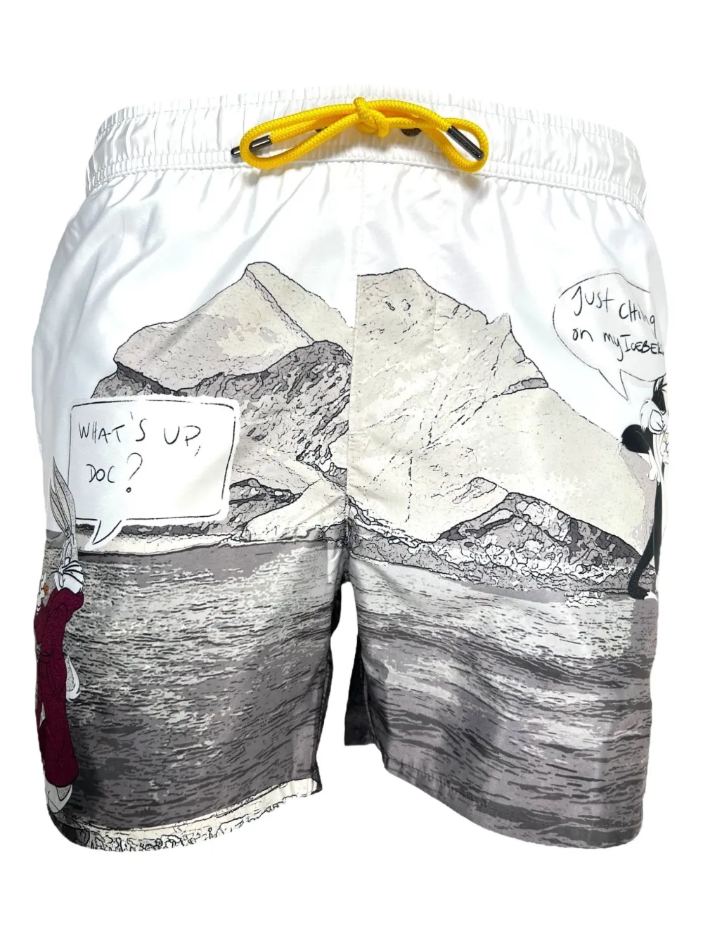 Iceberg Bugs Bunny Seascape Swim Shorts In White
