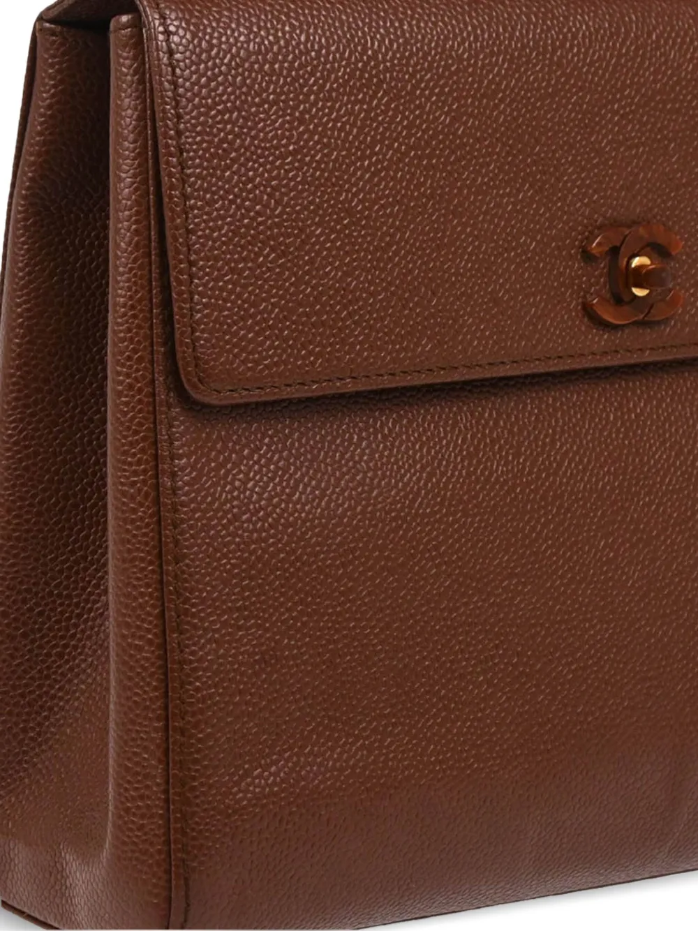 Pre-owned Chanel 2000 Interlocking Cc Handbag In Brown