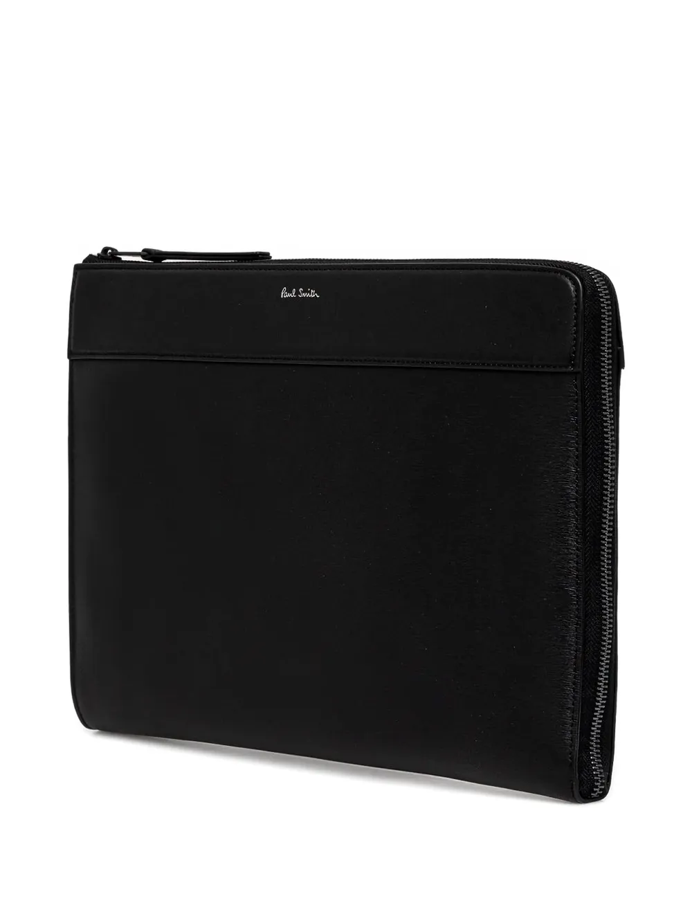 Paul Smith zip-top leather laptop bag - Zwart