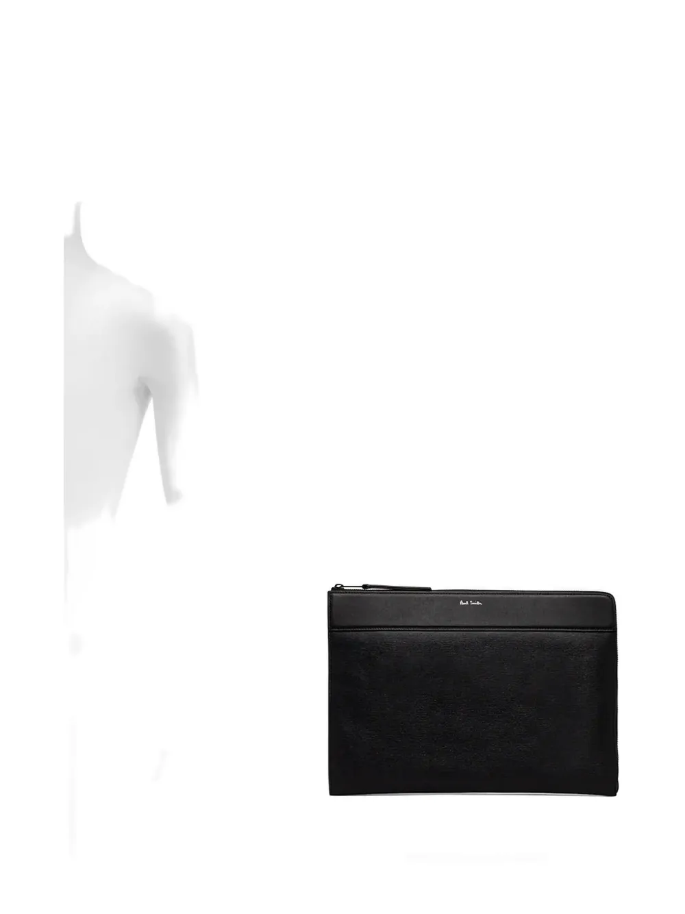 Paul Smith zip-top leather laptop bag Zwart
