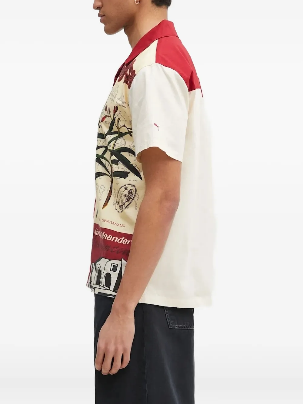 PUMA Tweekleurig overhemd met bloemenprint - Wit