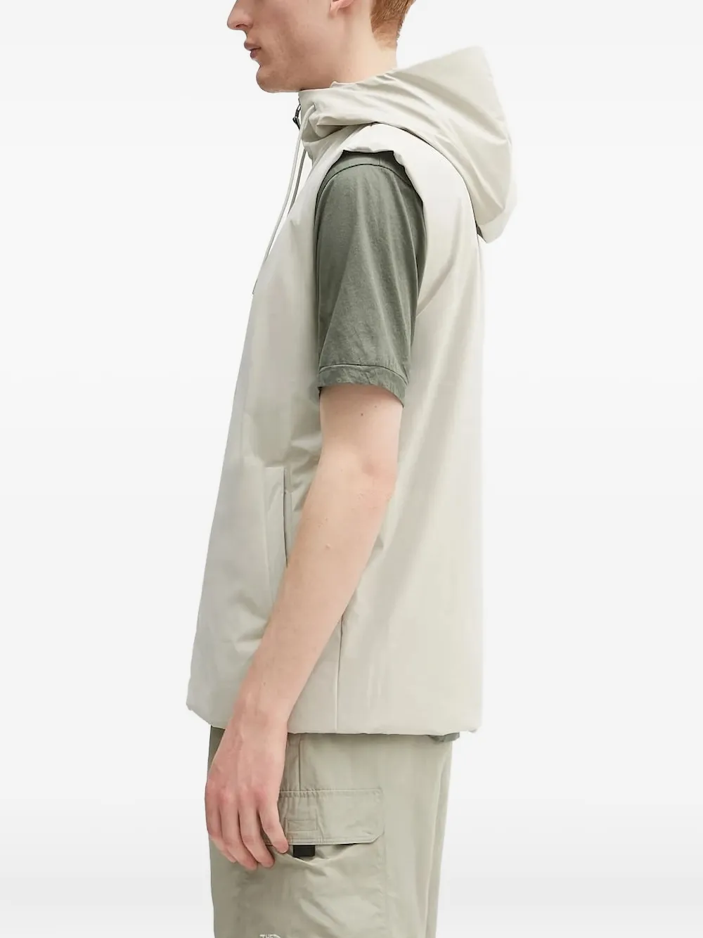 Rains Jack met capuchon en fleece mouwen Beige