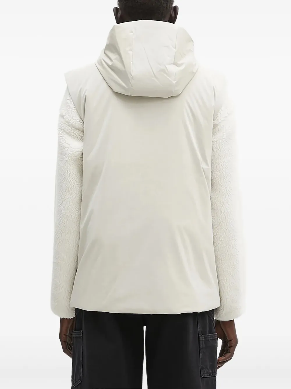 Rains Jack met capuchon en fleece mouwen Beige