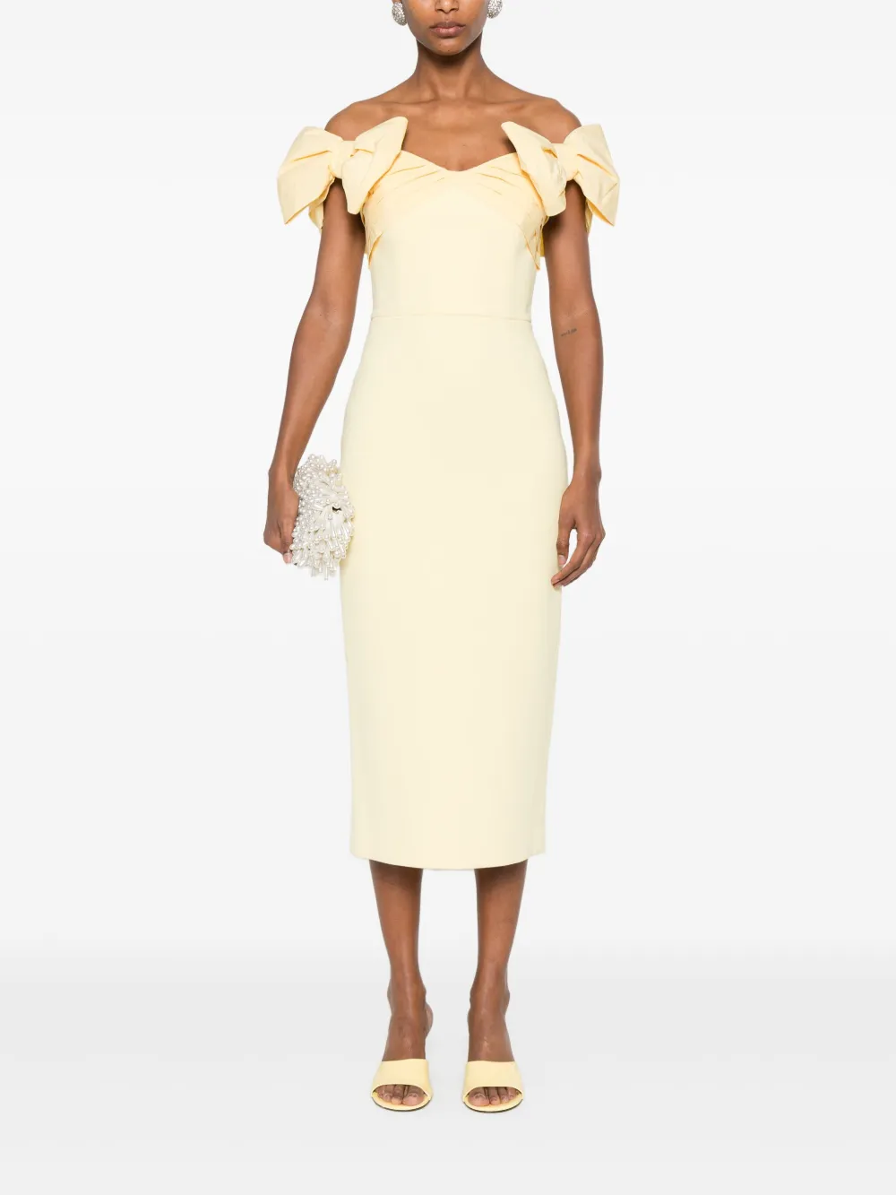 Rebecca Vallance Lulu bow dress - Geel