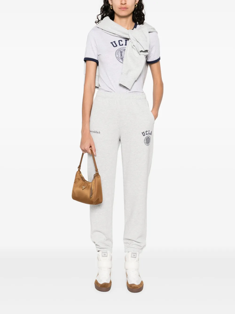 Sporty & Rich cotton-blend track pants - Grijs