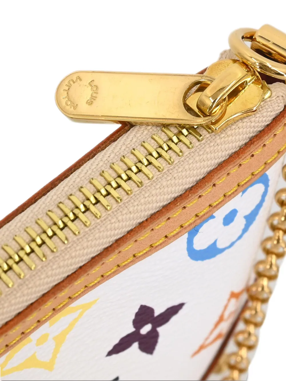 Pre-owned Louis Vuitton 2009 X Takashi Murakami Pochette Milla Mm Handbag In Neutral