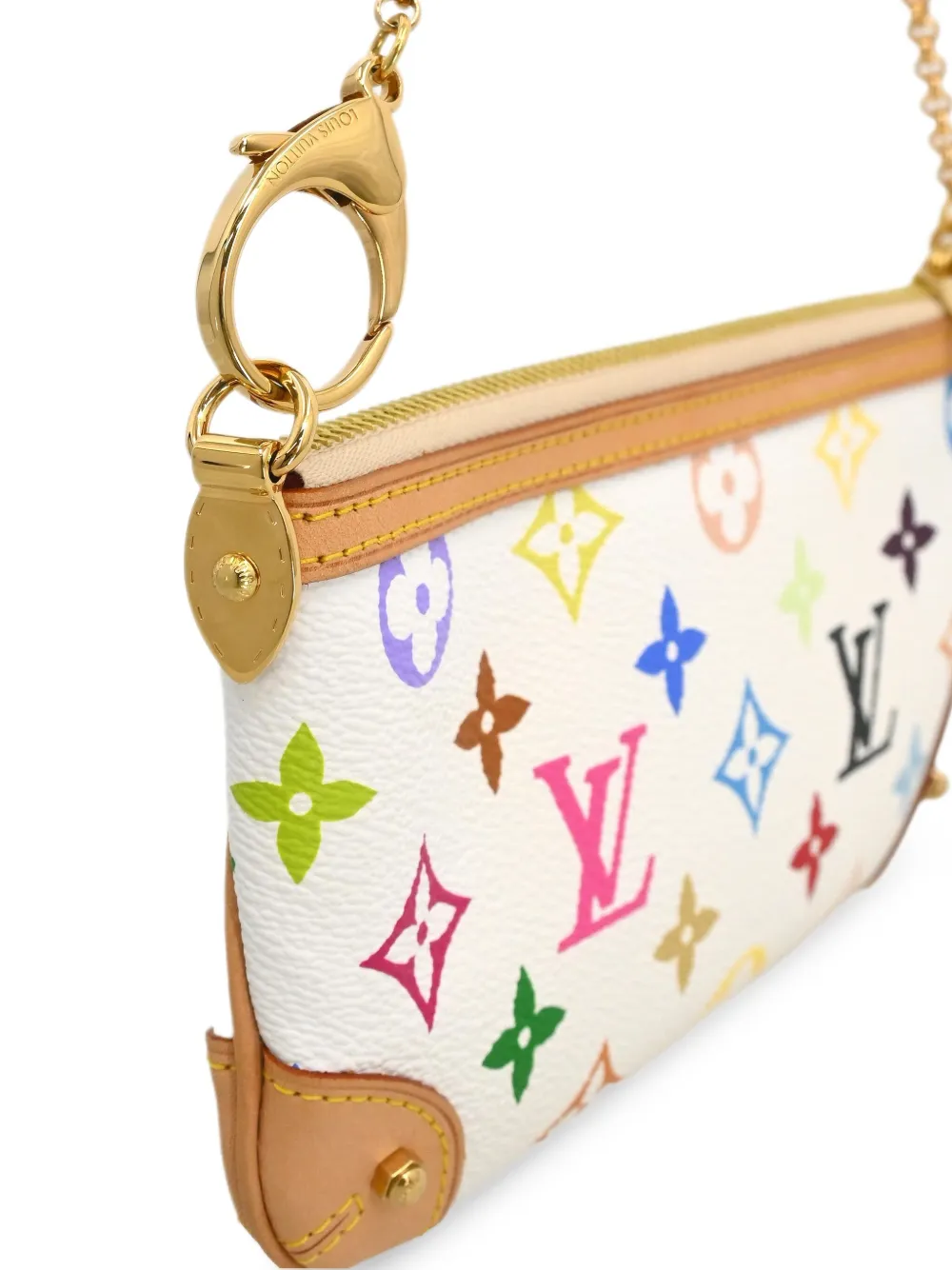 Pre-owned Louis Vuitton 2009 X Takashi Murakami Pochette Milla Mm Handbag In Neutral