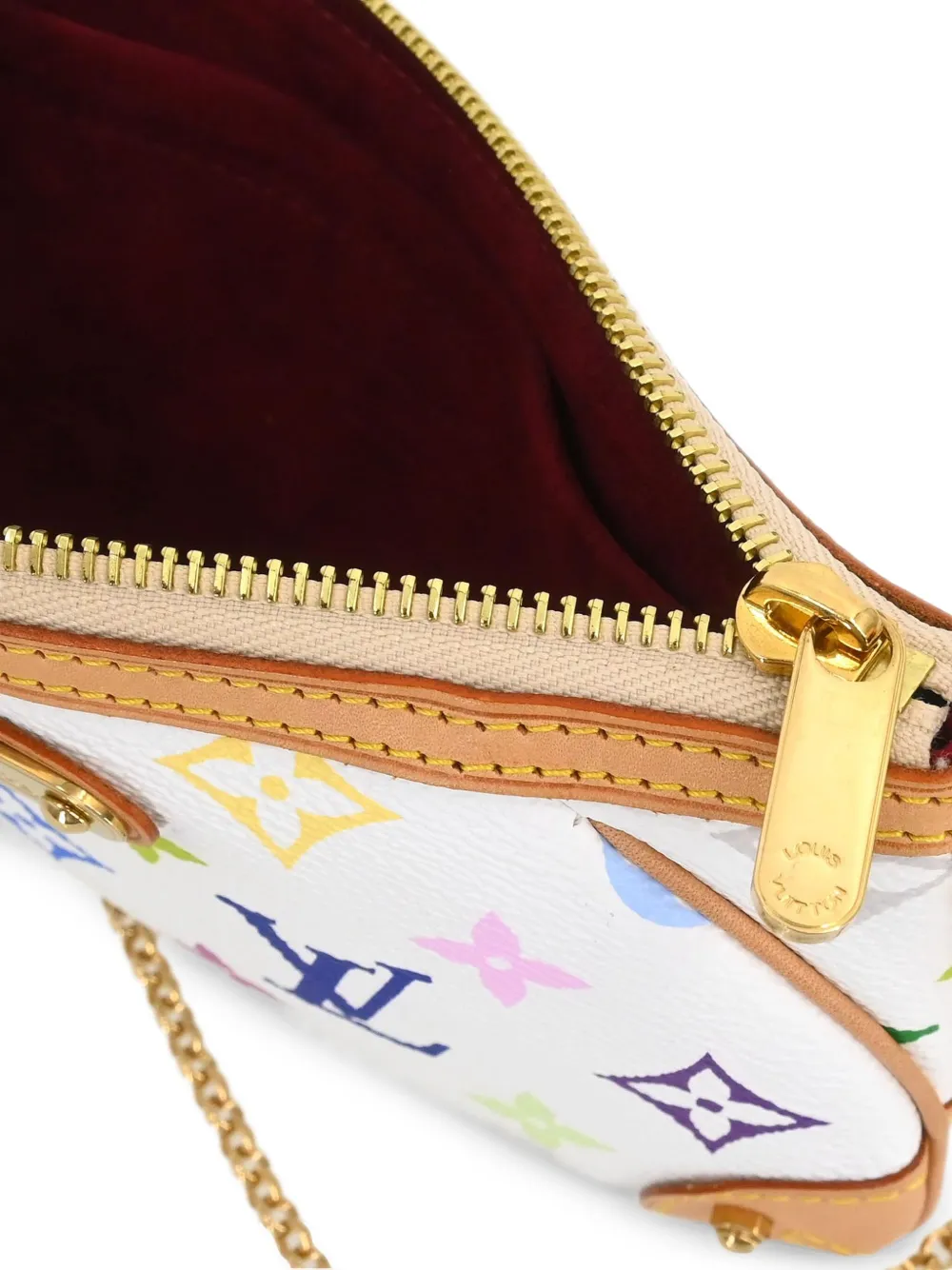 Pre-owned Louis Vuitton 2009 X Takashi Murakami Pochette Milla Mm Handbag In Neutral