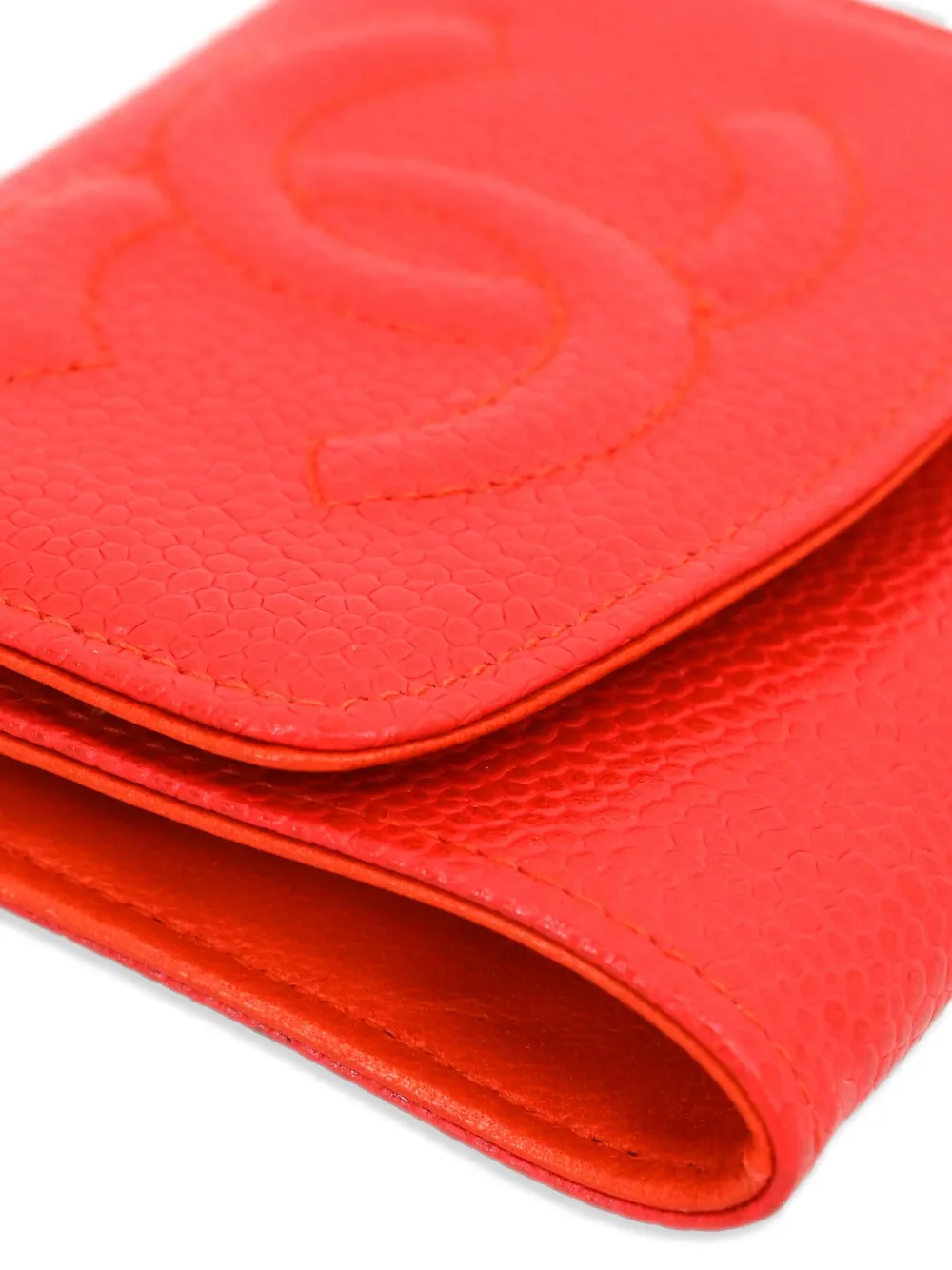 Pre-owned Chanel 1998 Cc Coin Purse In Red