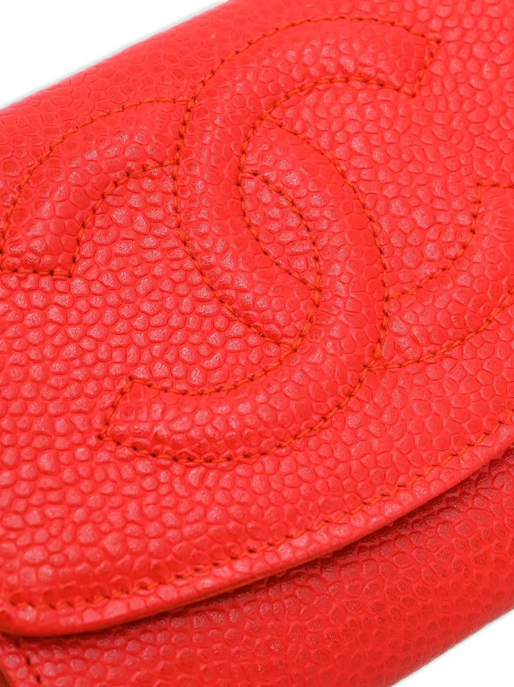 Pre-owned Chanel 1998 Cc Coin Purse In Red