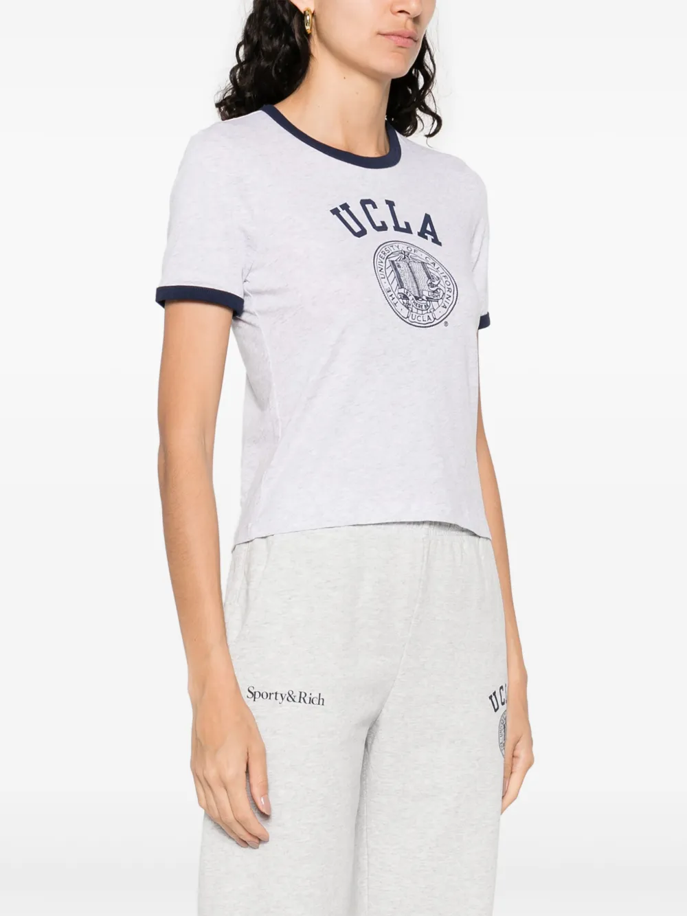 Sporty & Rich Katoenen T-shirt Grijs