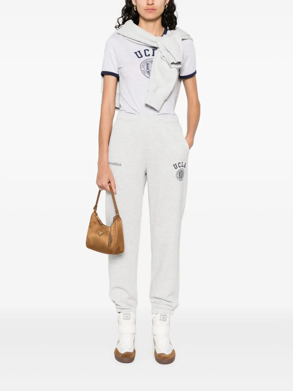 Sporty & Rich Katoenen T-shirt Grijs