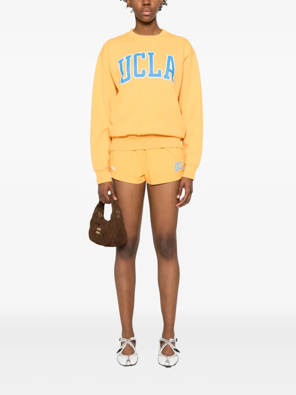 Sporty & Rich Katoenen shorts Geel
