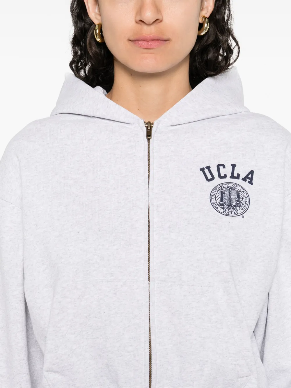 Sporty & Rich UCLA hoodie met rits Grijs