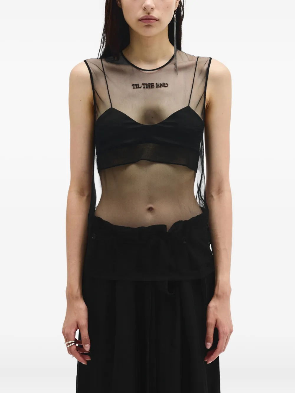 Ann Demeulemeester camiseta traslúcida Till the End | negro | Image 1