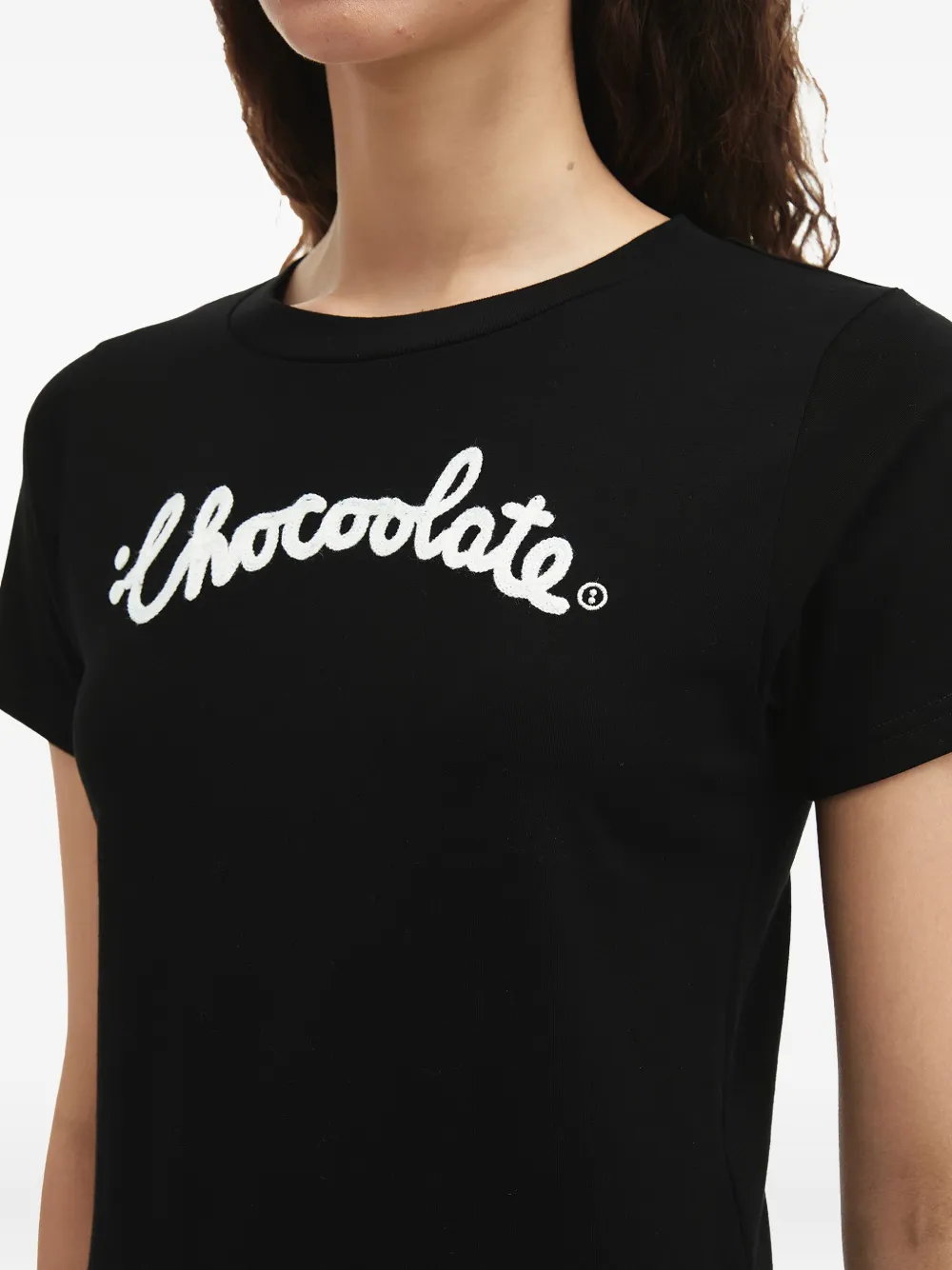 Chocoolate Logo-embroidered T-shirt In Black