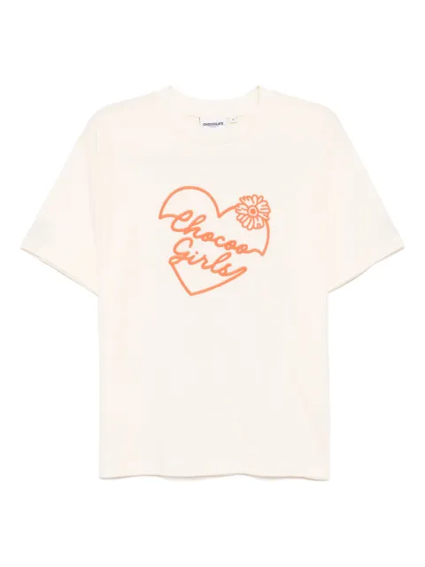 CHOCOOLATE logo-embroidered T-shirt