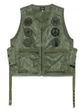 Needles logo-embroidered gilet - Green