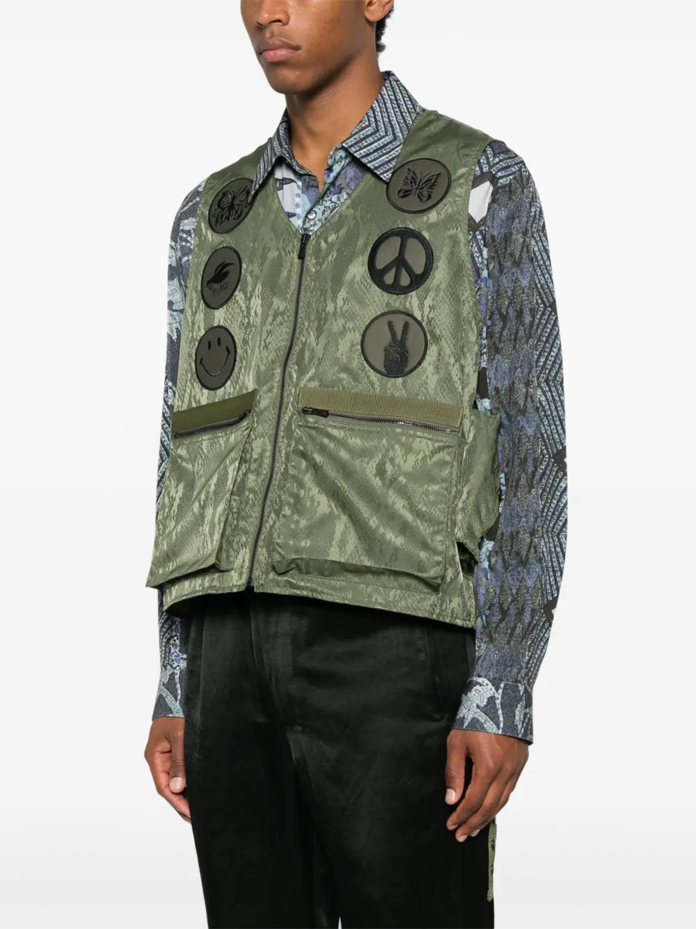 Shop Needles Logo-embroidered Gilet