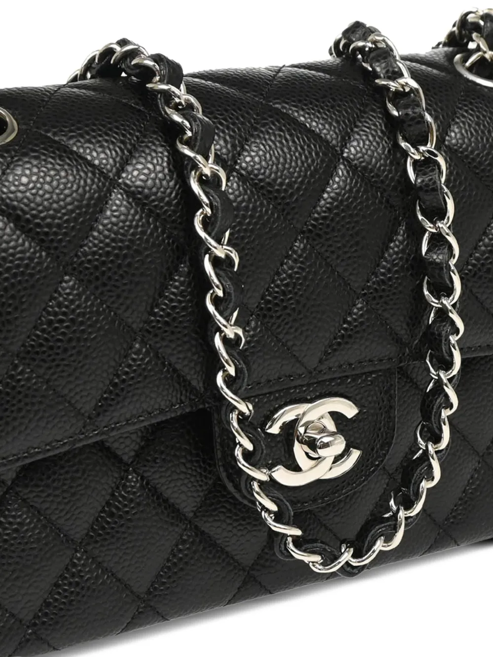 Pre-owned Chanel 2019 Small Double Flap Shoulder Bag In Black