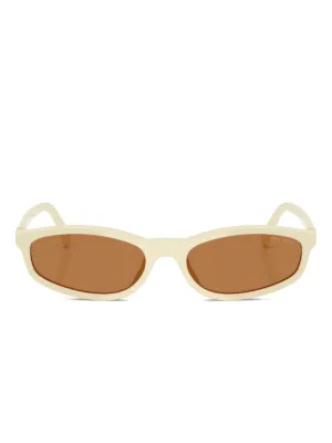 miu miu ホワイトフレーム サングラス Miu Miu Eyewear スクエアフレーム サングラス | ホワイト | FARFETCH JP