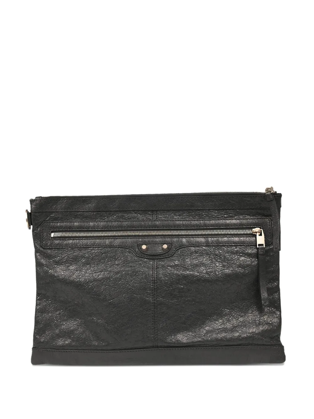 textured leather clutch bag