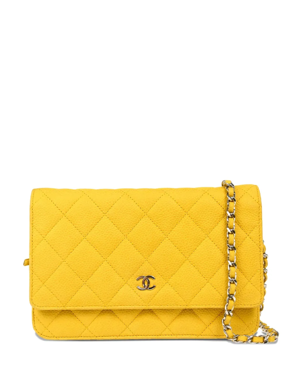 CHANEL Pre-Owned キルティングレザー ショルダーバッグ - イエロー CHANEL Pre-Owned キルティングレザー ショルダーバッグ - イエロー