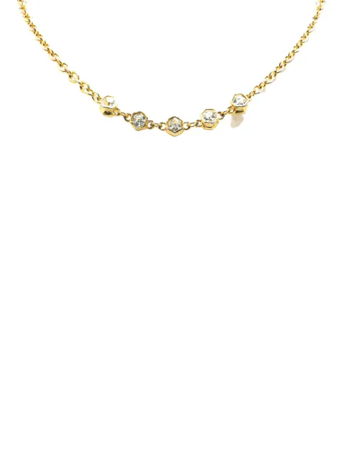 CHANEL Pre-Owned 1970-1980 Gold Plated Rhinestone Chain Necklace costume necklace