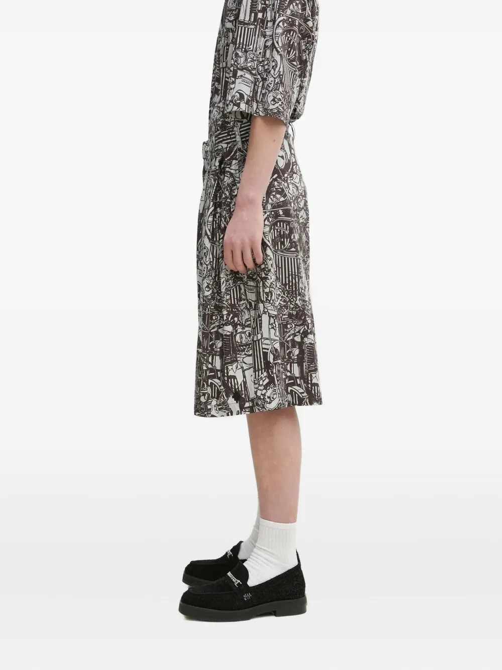 Marcelo Burlon County of Milan pleated print shorts Zwart