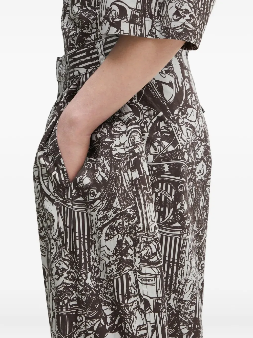 Marcelo Burlon County of Milan pleated print shorts Zwart