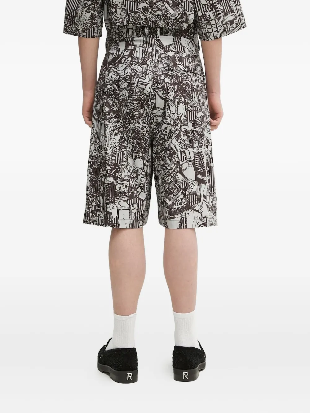 Marcelo Burlon County of Milan pleated print shorts Zwart