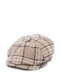 Tagliatore checked baker boy hat - Brown