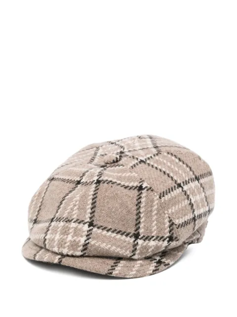 Tagliatore checked baker boy hat