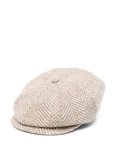 Tagliatore herringbone baker boy hat