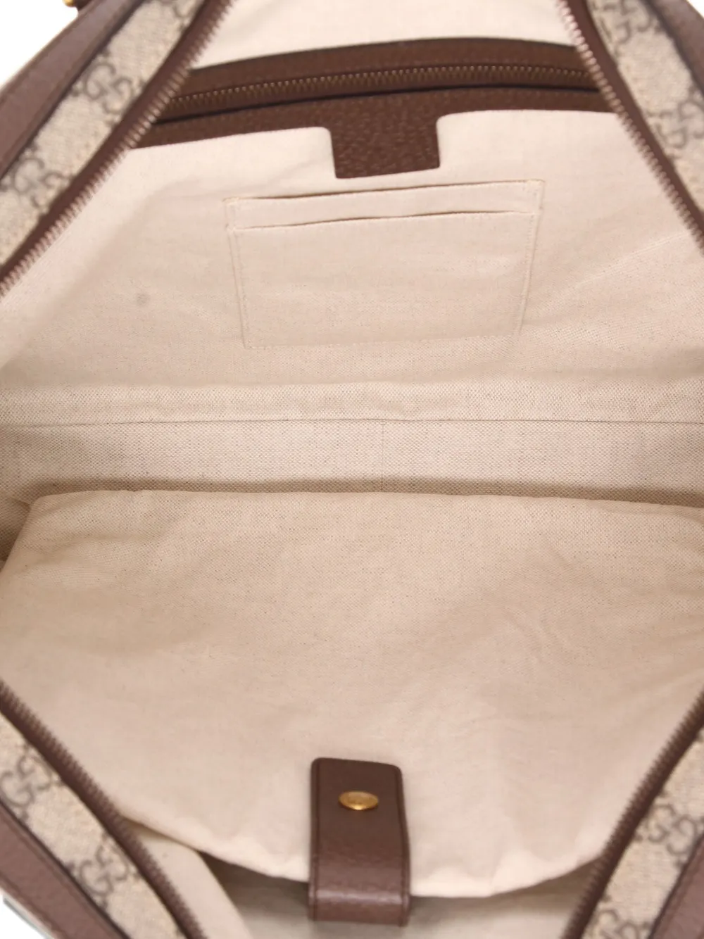 Pre-owned Gucci Gg-motif Briefcase In Neutral
