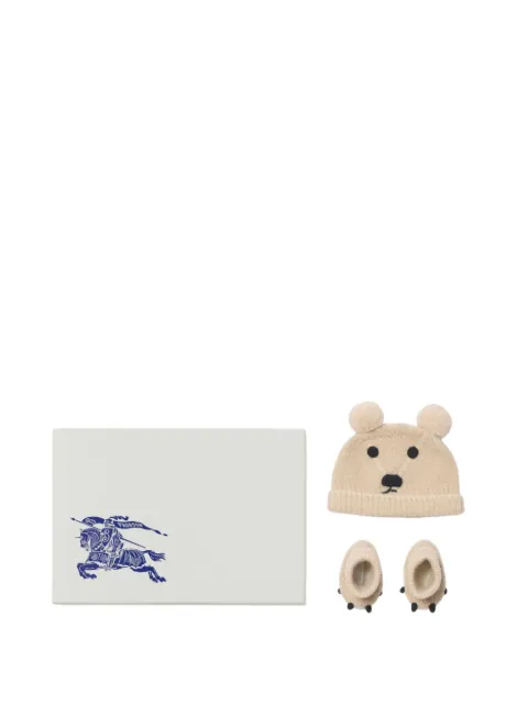 Burberry Kids logo-embroidered beanie set