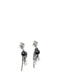 CHANEL Pre-Owned 2009 Silver CC Chain Drop Push Back Earrings costume earrings - Black
