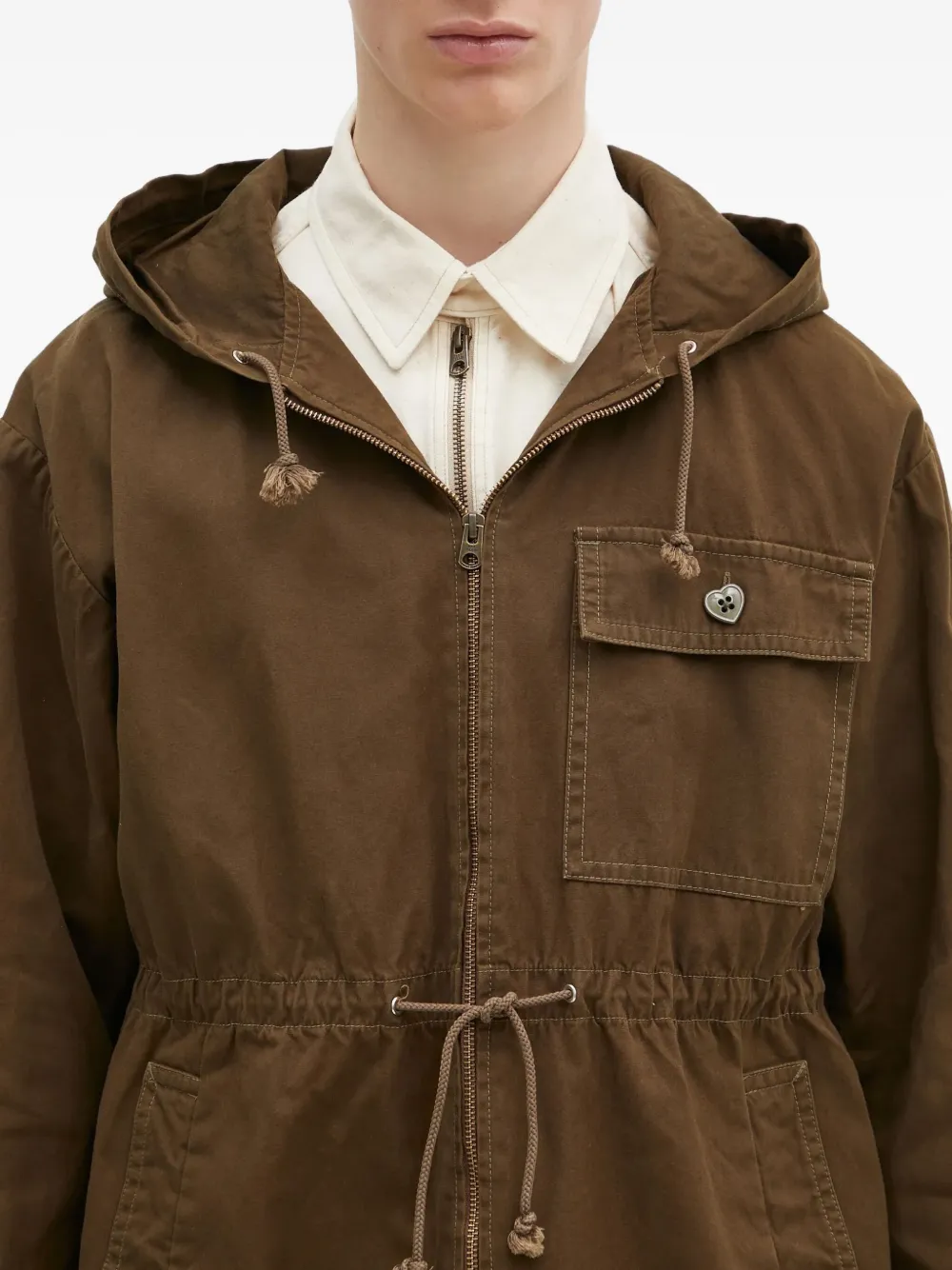 Human Made duck-print hooded jacket Groen